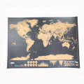 Material de papel revestido de 250 g y tamaño de 82,5 * 59,4 cm Rasguño del mapa mundial